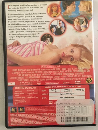 Dvd Original - La Chica Del Al Lado - Version Sin Cortes (Usado)