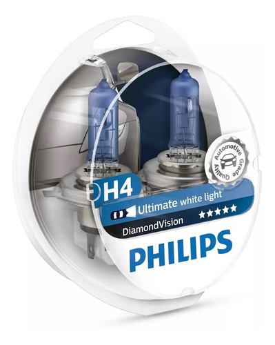 Bombillo Luces Carro H4 Luz Blanca Diamond Vision Philips