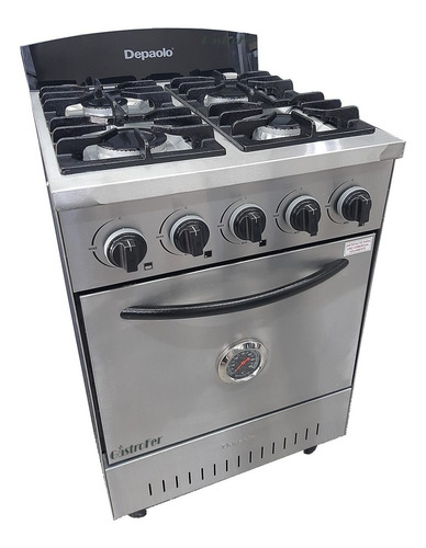 Imagen 3 de 3 de Cocina Industrial Depaolo 4 Hornallas 57 Cm + Moldes Pizza