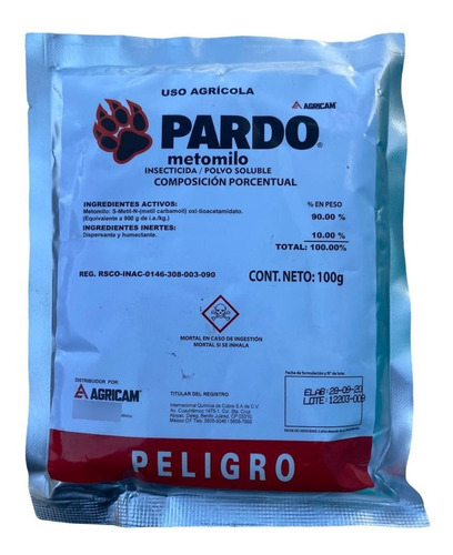 Insecticida Metomilo Pardo, 100 Gramos Agricam