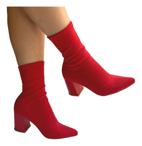 Imagen 1 de 10 de Botin Stretch Felipe Rentería Tacón 7cms Botas Mujer Moda