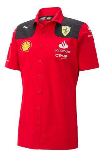 Camisa Team Scuderia Ferrari Manga Corta Original Casual