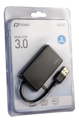 Imagen 2 de 5 de Adaptador Usb Hub Noga 4 Bocas 3.0 Ultra Fast 5gbps