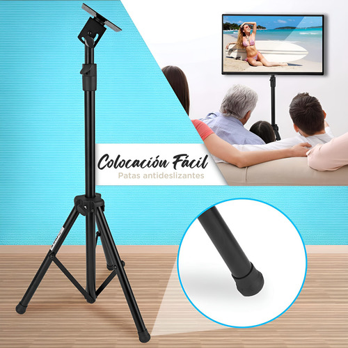 Pyle soporte plegable para TV LCD LED de hasta 32” - tripie portátil con altura ajustable, capacidad de 10 kg, compatible 200x200, 220x220