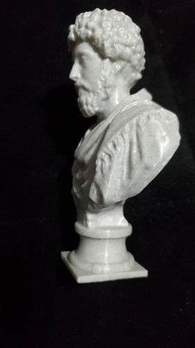 Imagen 10 de 10 de Figura Busto Emperador Marco Aurelio 3d Pintado Marmol