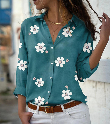 Camisa Suelta De Manga Larga
