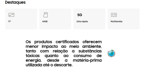 Tablet Samsung Tab A9+ 64gb 4gb Ram - 5G - Enterprise Edition Tela 11.0" X216 Grafit - Excelente (Recondicionado)