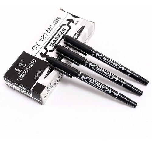 Marcador Permanente Punta Fina Marker Permanent Pack 10 Piez