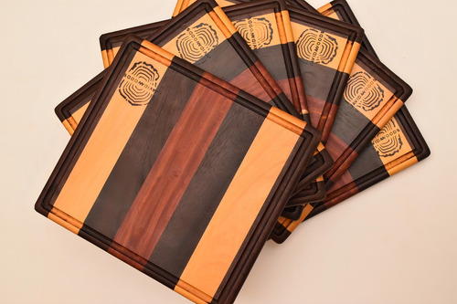 Juego Tabla Para Asado + Set De 6 Tablas Plato Artesanales Modelo 1