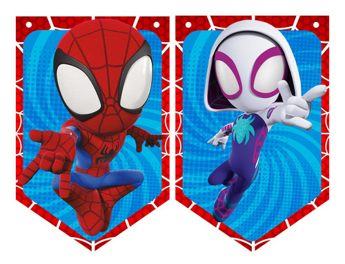 Banderín Spiderman Letrero Banner Cumpleaños Imprimible Pdf