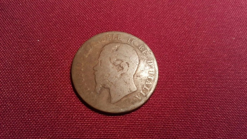 Italia Moneda Vittorio Emanuelle Ii 10 Centimos- Cobre 1863