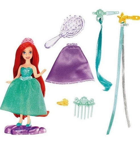 Boneca Princesas Disney - Mini Princesa Cabelos - Ariel