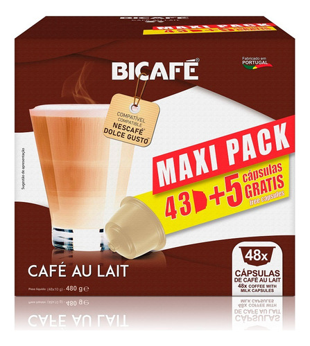 Pack X48 Cápsulas Bicafé Café Au Lait Universo Binario