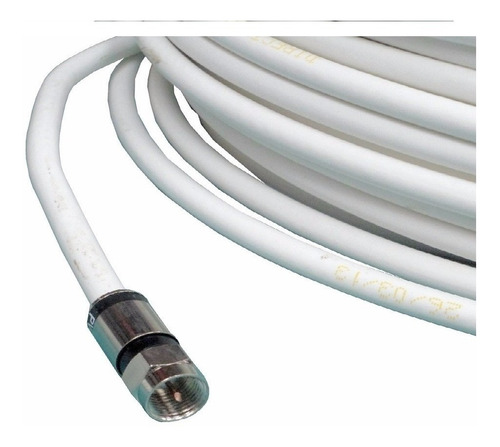 Imagen 2 de 3 de 50mts Cable Coaxil Rg6 Armado C/ Conector Compresion Enbolsa