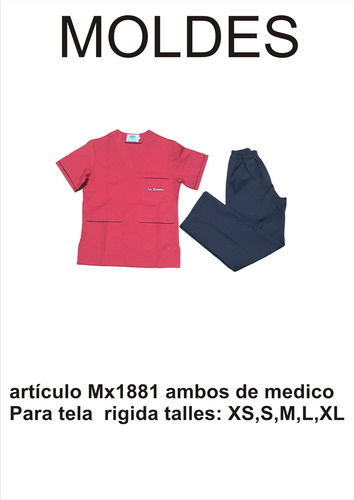 Moldes Para Ropa Textil Para Tela Rígida De Medico Xs,s,,m,l,xl
