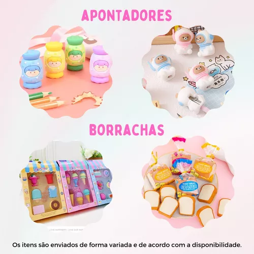 Caixa Surpresa Papelaria Kawaii 15 Itens + Muitos Brindes - Dupari