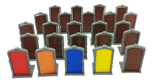 Kit 24 Portas Miniaturas 3d P/ Heroquest For The Quest Rpg