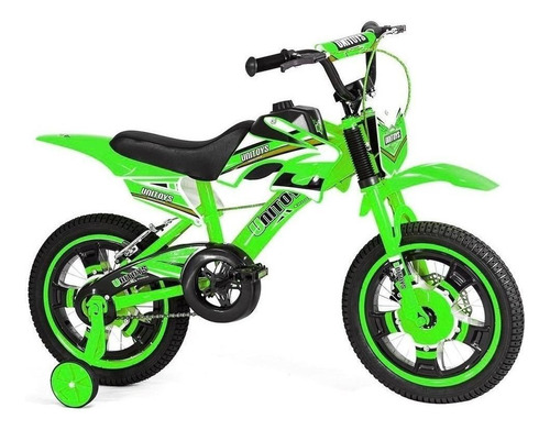 Bicicleta Unitoys Moto Cross Aro 16 Freios V-brakes Verde