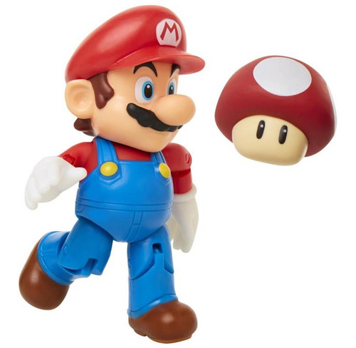 Mario With Super Mushroom Figura 10cm Super Mario Nintendo
