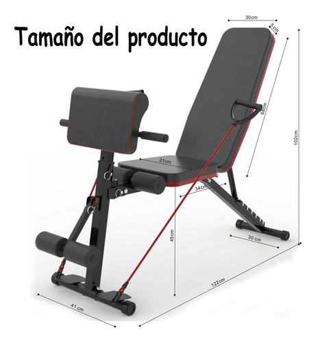 Banco Para Abdominales Plegable Multifuncional De Ejercicio