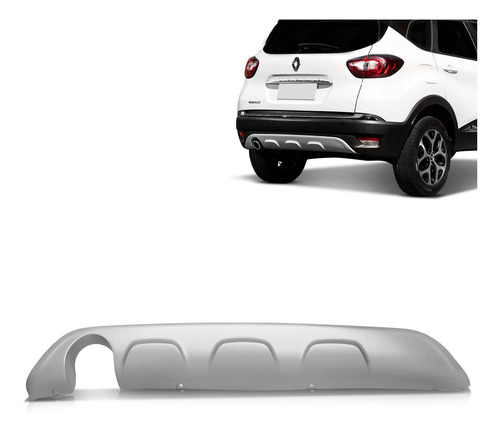 Spoiler Parachoque Traseiro Captur 2017 2018 2019 Prata