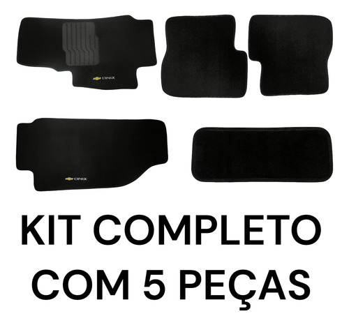 Jogo Completo Tapete Carpete Chevrolet Onix 2018 2019 Preto
