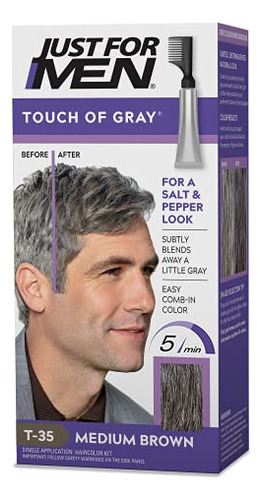 Kit De Coloração De Cabelo Só Para Homens Touch Of Grey Medi