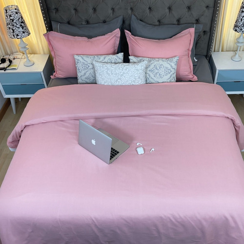 Imagen 3 de 6 de Duvet Sencillo Doble Faz Rosa - Gris Karytex
