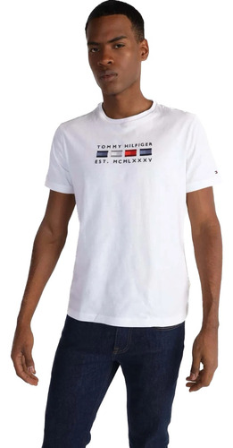 Playera Tommy Hilfiger Original Logo Bordado Hombre Casual B