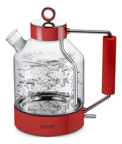 Hervidor Eléctrico, Ascot Glass Electric Tea Kettle 1.6l 15