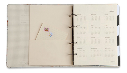 Caderno Fichário Arg. 12 Mat.-mármore Preto -cicero