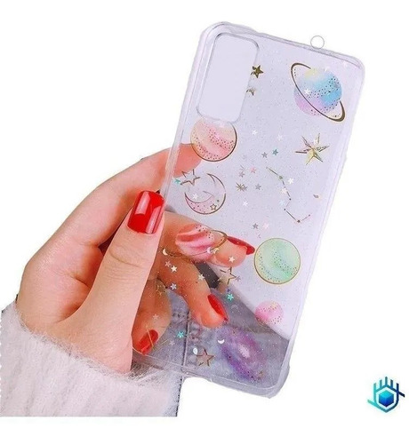 Imagen 1 de 10 de Case Galaxia Huawei Universo Estrellas Mujer Hombre Brillos