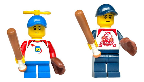 Lego Minifiguras Papa E Hijo Beisbolistas Moc 