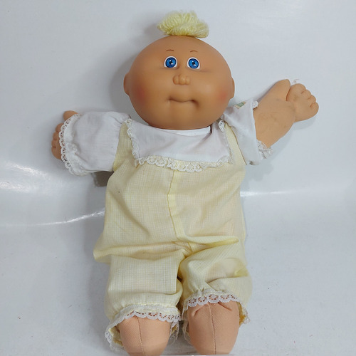 Muñeco Cabbage Patch Coleco 1982 Rubio 34cm Traje Amarillo**