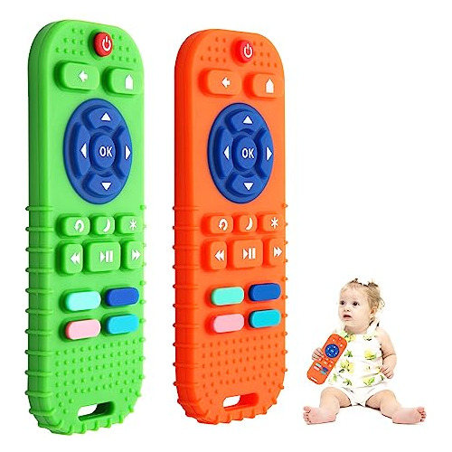 2 Pack Silicone Teethers For Babies 0-6 Months, Teethin...
