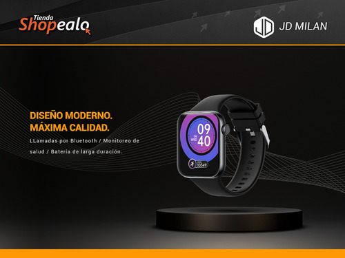 Imagen 3 de 9 de Smartwatch Reloj Inteligente Jd Milán Negro 1.96 Spo2 + Cta