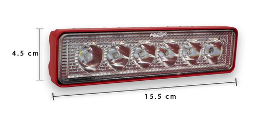 Imagen 3 de 4 de Par Faros 6 Hiper Led Auxiliar 18w Barra Luz Fija Y Estrobo