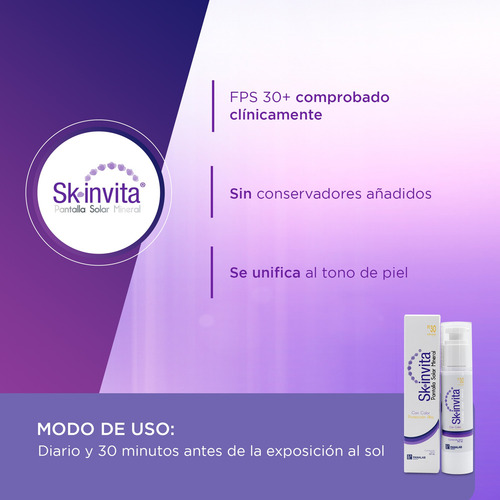 Skinvita Protector Solar Mineral Fotoprotección Con Color