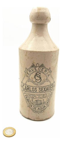 Botella De Gres Antigua Cerveceria Sexauer (2) - Bar (Usado)