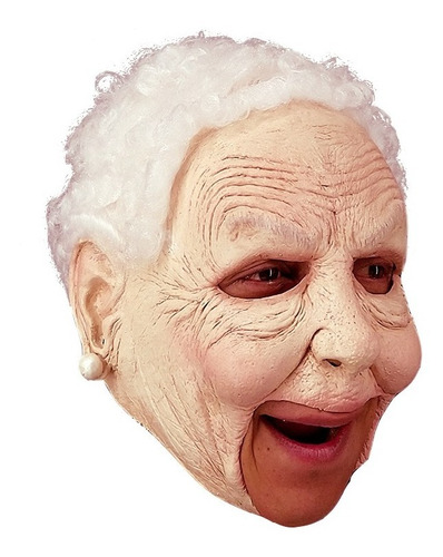 Imagen 3 de 5 de Máscara De Látex Nanny Deluxe Viejita Abuelita Cómica