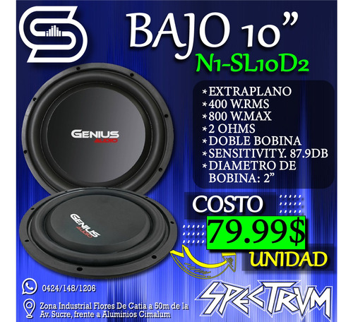 Bajo Genius 10 Pulgadas N1-sl10d2 800 Watts