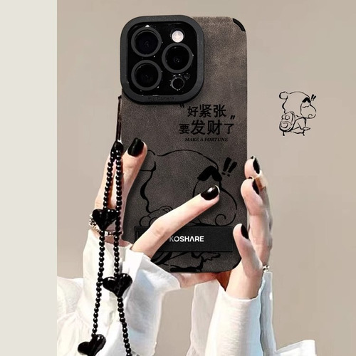 Funda Para iPhone Get Rich Stand Bracelet 15 Suede 14 Pro Pre