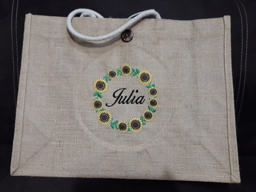 Bolsa Yute 45.5 *34 Bordada Personalizada 2 Piezas