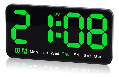 Reloj Pared Digital De 9.5 Pulgadas, Despertador Led Con