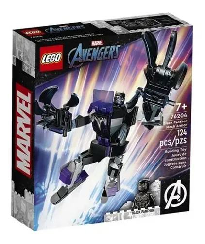 Bloques para armar Lego Marvel Avengers Armadura de Pantera Negra 124 piezas en caja
