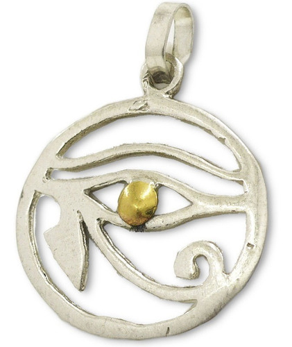 Dije Plata 925 Y Oro, Para Mujer, Ojo De Horus Calado Regalo