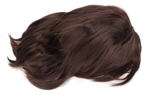 Peluca Corta Marrón Para Hombre, Recta, Transpirable, De Mal
