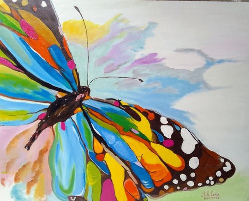 Pintura Al Oleo Mariposa 