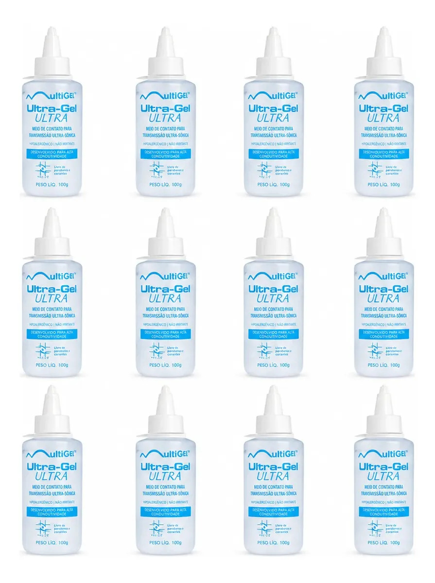 Gel Para Ultrassom Ultra-gel 100g Multigel - Kit C/ 12 Fr.