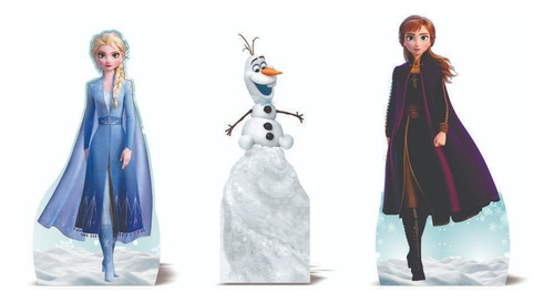 Imagem 2 de 3 de Kit 3 Frozen 2 Totens Mdf Display Centro Mesa